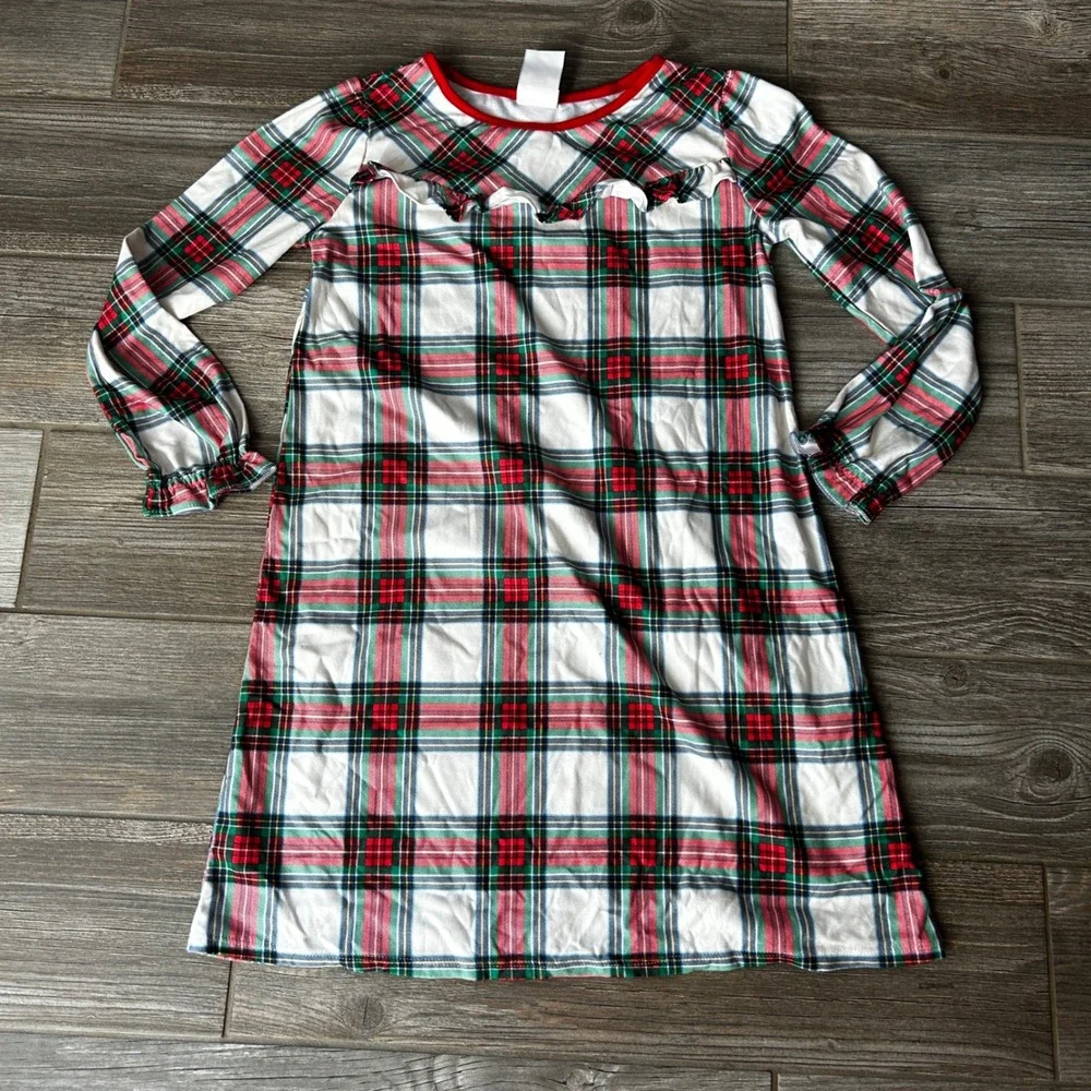 Wonder Nation Kids Plaid Christmas‎ Holiday Pajama Dress Size 12